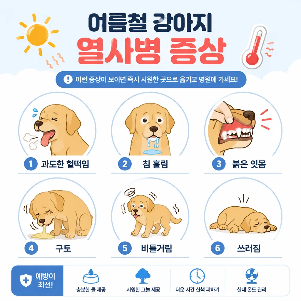 강아지 여름 열사병 증상 체크리스트