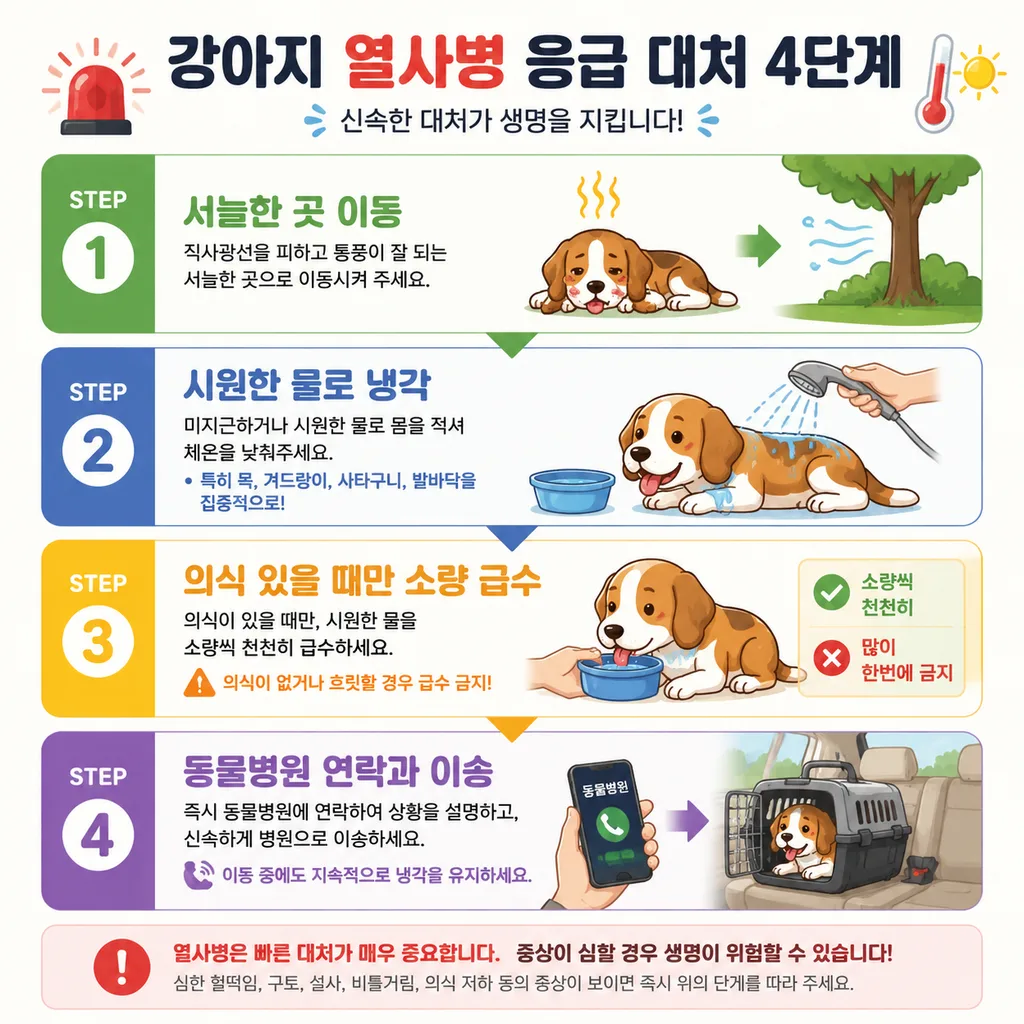 강아지 열사병 응급 대처 순서
